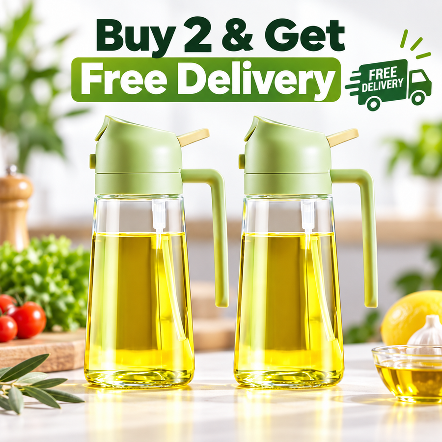 2-in-1 Glass Oil Dispenser & Sprayer 470ml